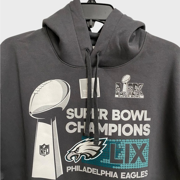 NWT Nike Philadelphia Eagles Super Bowl LIX Champions Locker Room Hoodie XL Grey - Picture 4 of 16